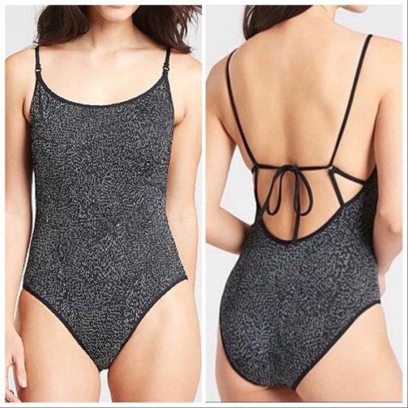 Athleta Black Sands One Piece Bathing Suit, L. - Picture 3 of 8